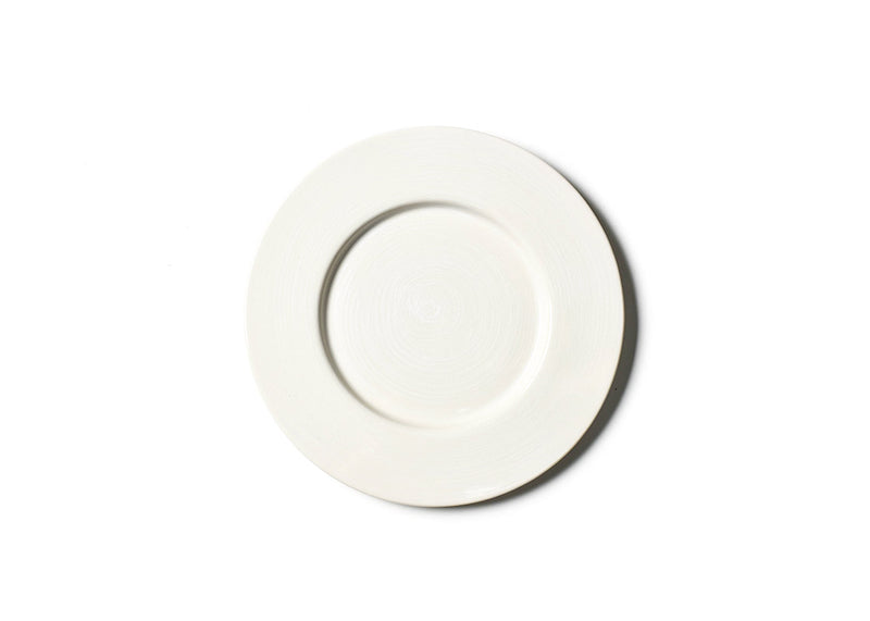 Hand-painted Rimmed Dinner Plate Signature White Design