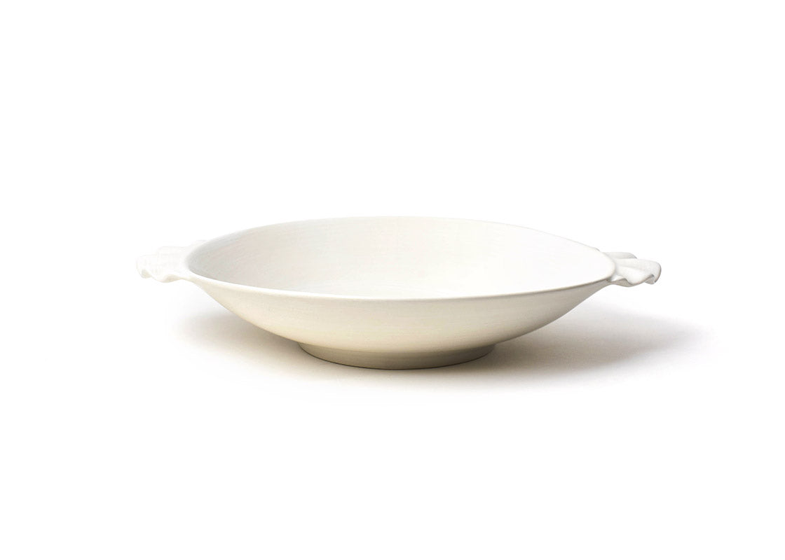 Front View of Signature White Ruffle Pasta Bowl