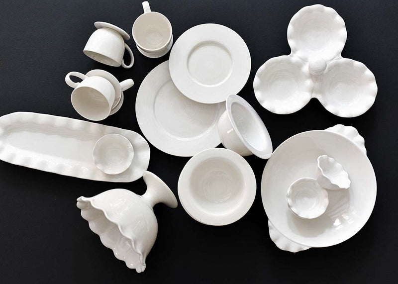 Signature White Collection Including Ruffle Pasta Bowl