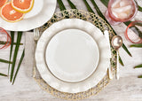 Ruffle Design Signature White Dinner Plate Coordinates with Other Coton Colors Designs