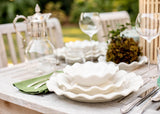Casually Elegant Tablescape with Ruffle Design Signature White Dinnerware