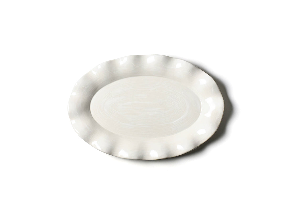 Overhead View of Signature White Oval Platter
