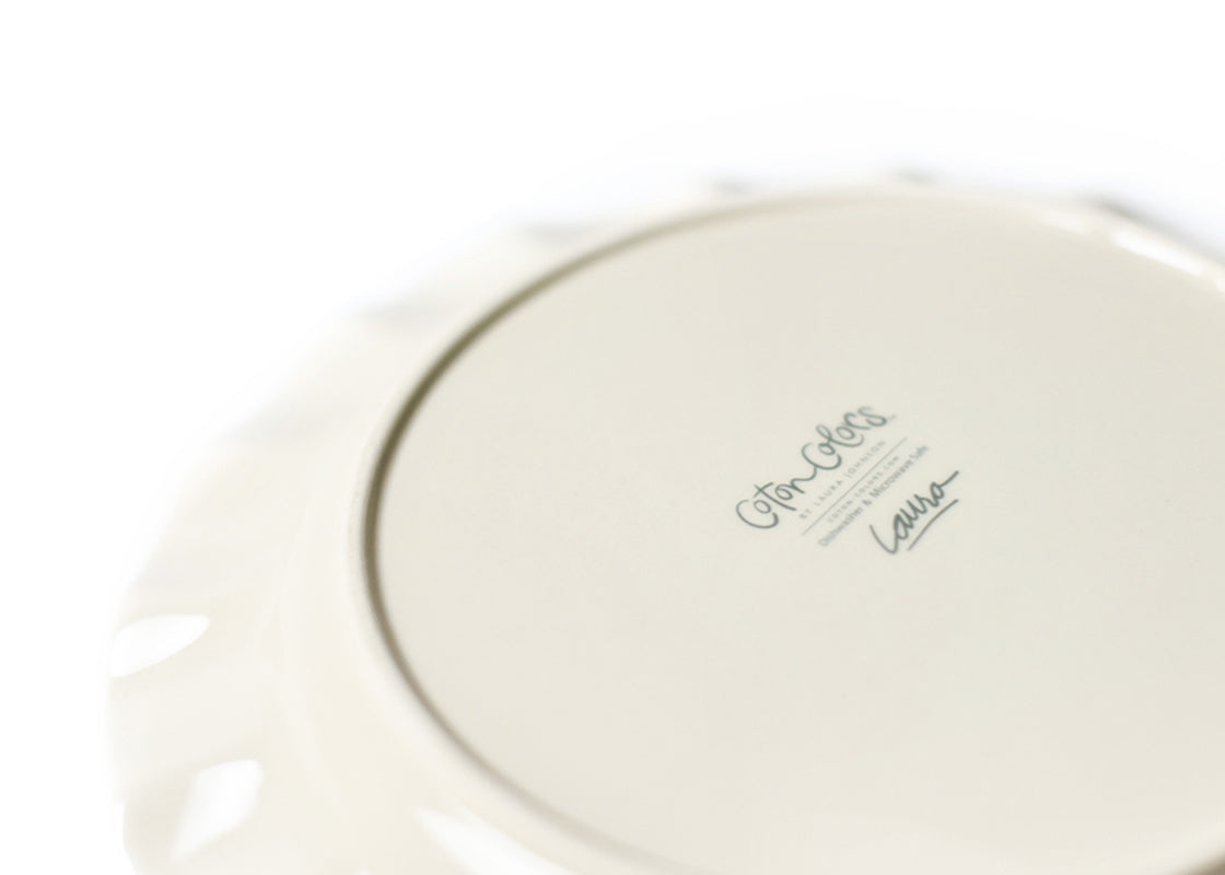 Bottom View Signature White Oval Platter
