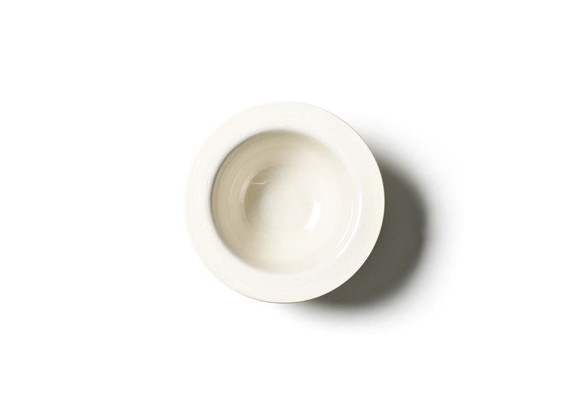 Interior Handbrushed Strokes on Signature White Rimmed Bowl