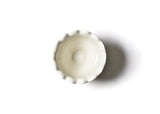 Signature White 9in Ruffle Bowl from Top View