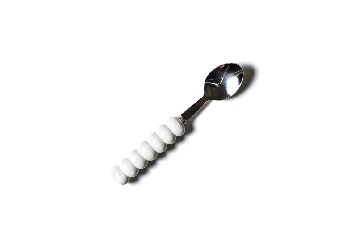 Overhead View of Signature White Knob Serving Spoon