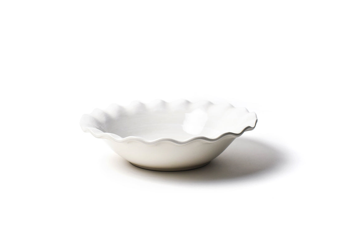 Front View of Signature White 11in Ruffle Best Bowl