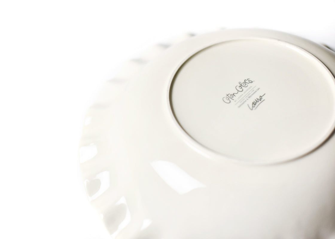 Bottom View Signature White 11in Ruffle Best Bowl