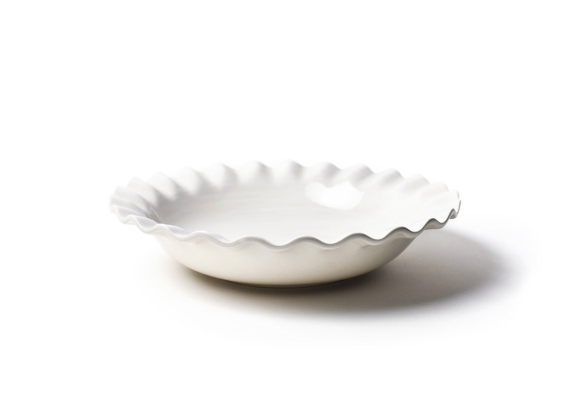 Front View of Signature White 13in Ruffle Best Bowl