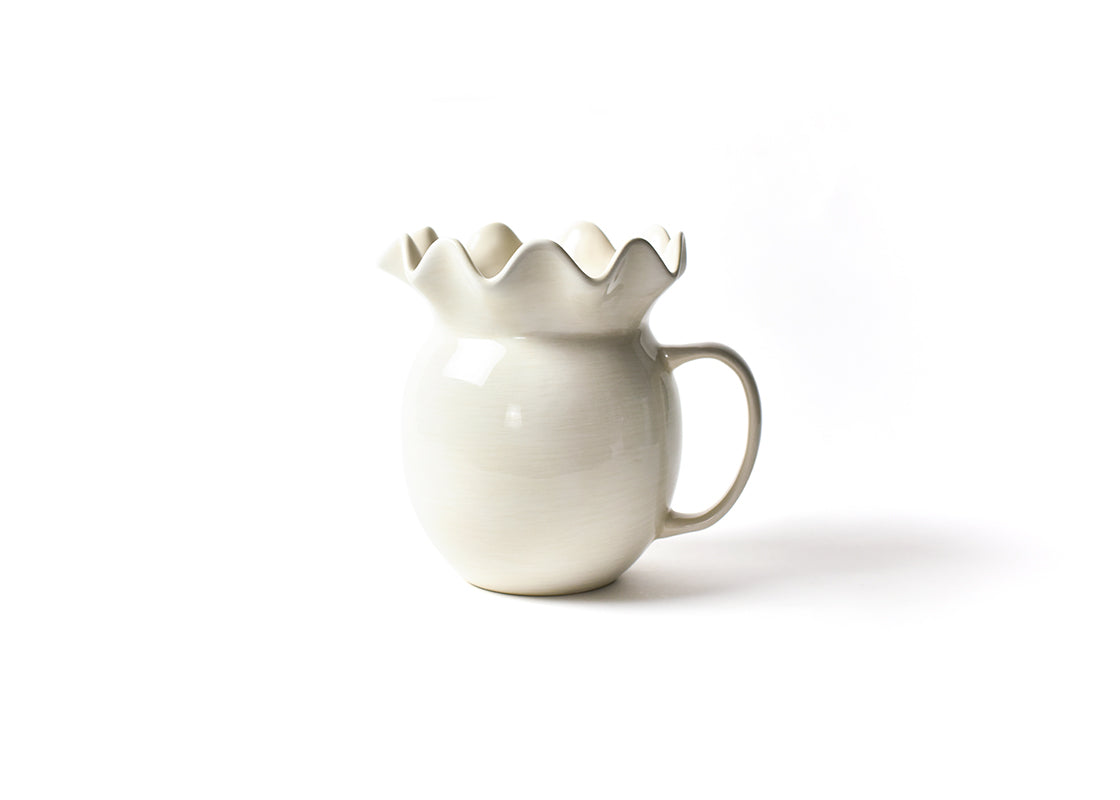 Back View of Signature White Ruffle Pitcher