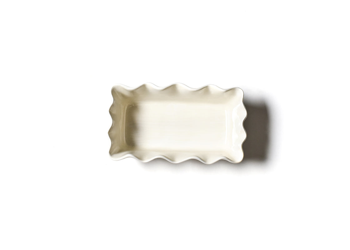 Overhead View of Baked Bread in Ruffle Loaf Pan in Signature White Design