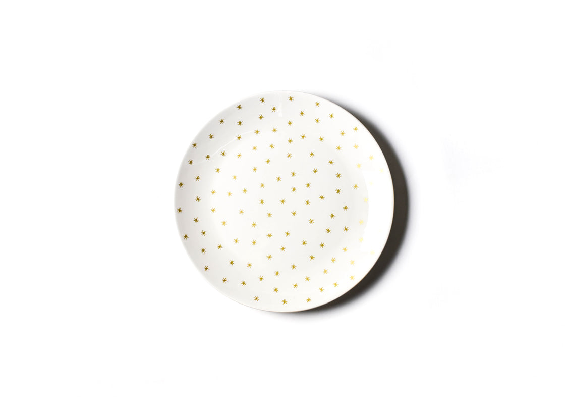 Overhead View of Gold Stars Dinner Plate