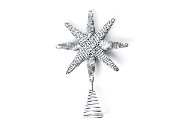 Silver Beaded Large Tree Topper