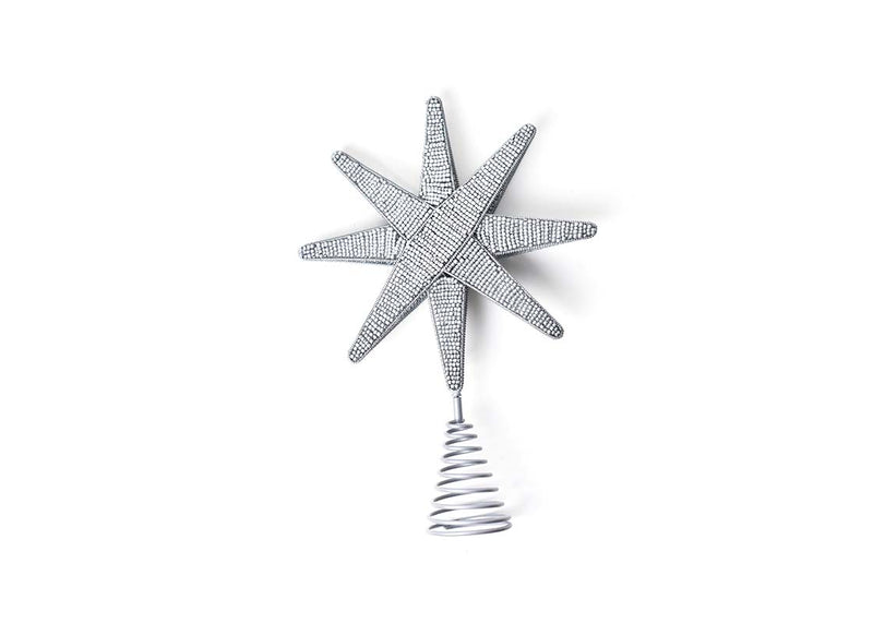 Silver Beaded Star Small Tree Topper