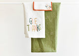 Thanksgiving Design Linens Including Embroidered Turkey Silhouette Towel