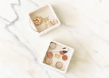Square Trinket Bowls with Mr. and Mrs. Gold Lettering