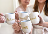 Personalization Available on Ecru Floral Bridesmaid Mug