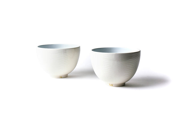 His and Hers 6in Footed Bowls, Set of 2