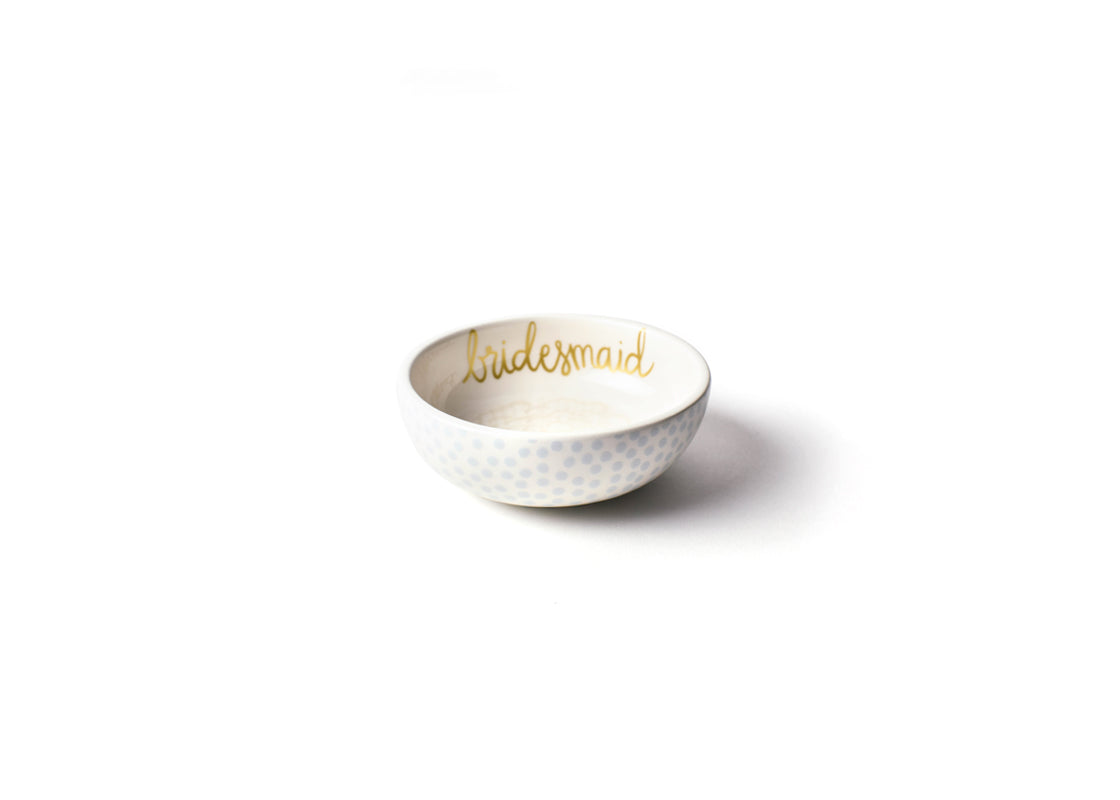 Front View of Ecru Floral Bridesmaid Dipping Bowl
