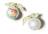 Honeymoon Or Bust Ornament with Gold Striped Bow